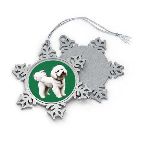 Coton De Tulear (222) Pewter Snowflake Ornament Capricorn Run Farm