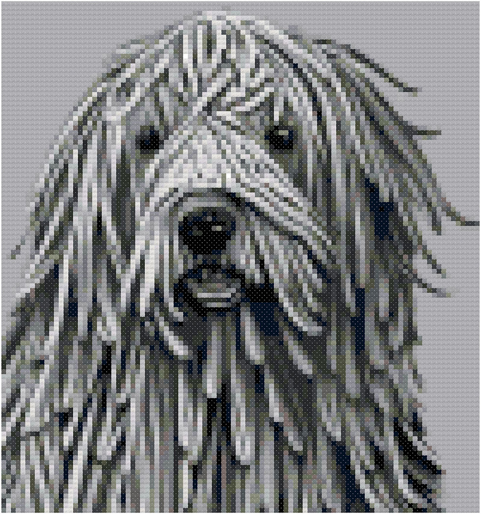 Komondor Dog counted cross stitch pattern graph instant download graph needlework dog lover home decor wall hanging craft pet