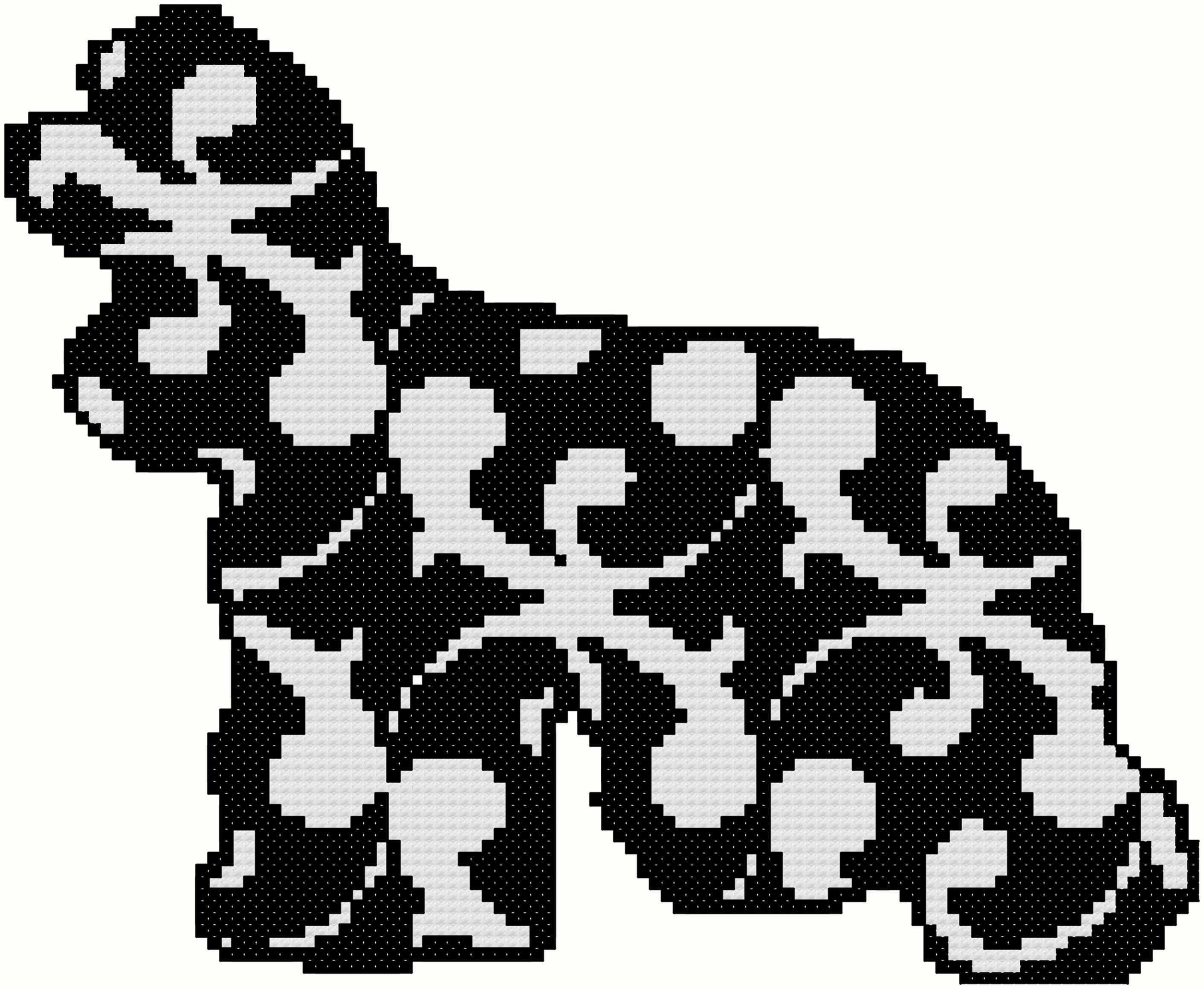 American Cocker Spaniel Modern Black Dog Cross Stitch