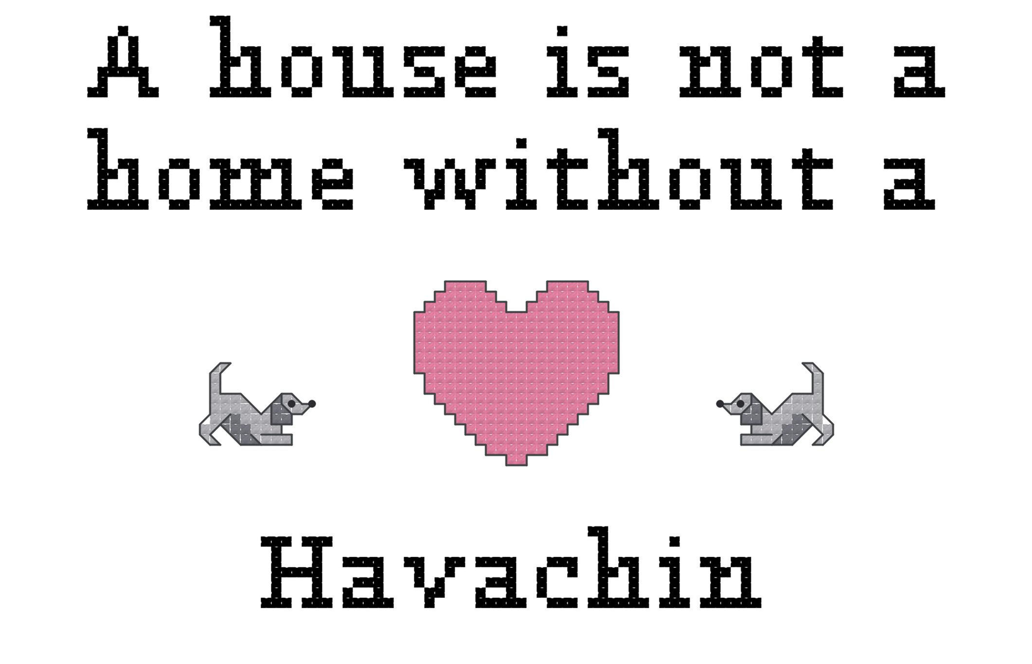 Havachin A House is Not a Home Without a Dog Cross Stitch
