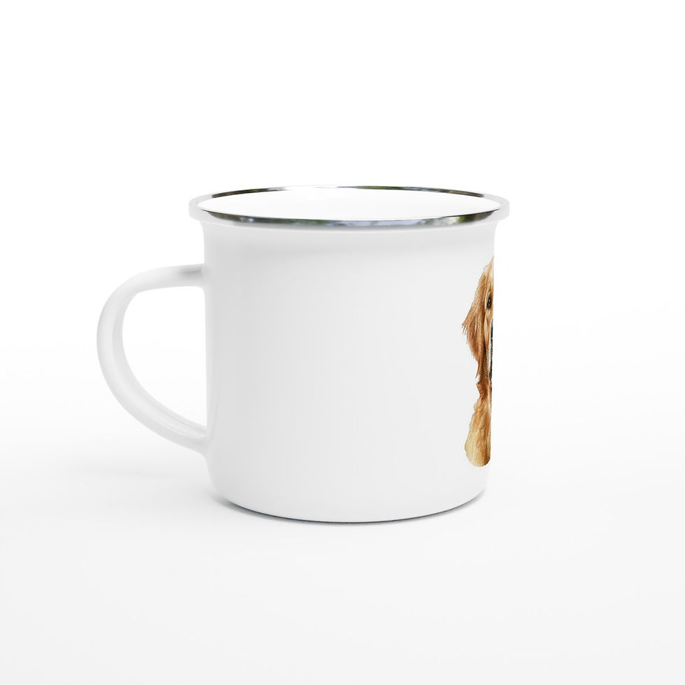 Golden Retriever Portrait Enamel Mug