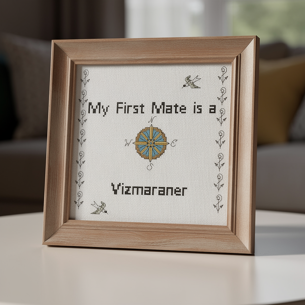 My First Mate is a Vizmaraner Dog Counted Cross Stitch Pattern Instant download