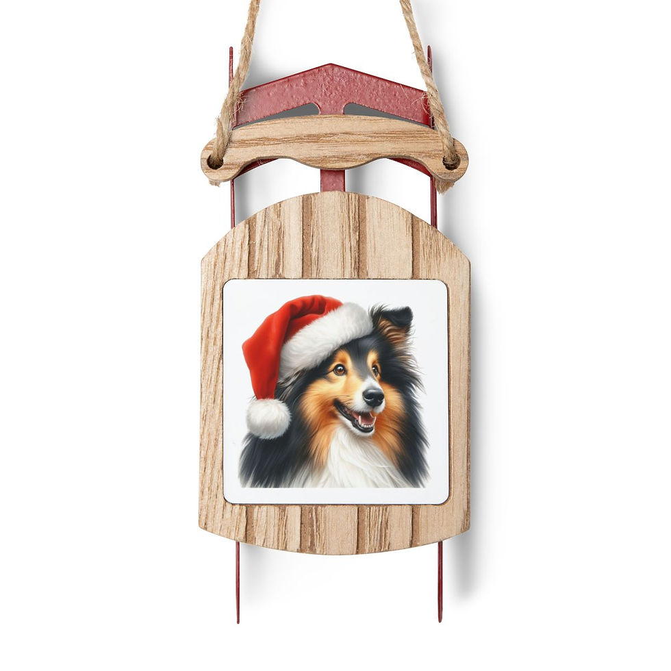 Australian Shepherd (70) Christmas Portrait Sled Ornaments
