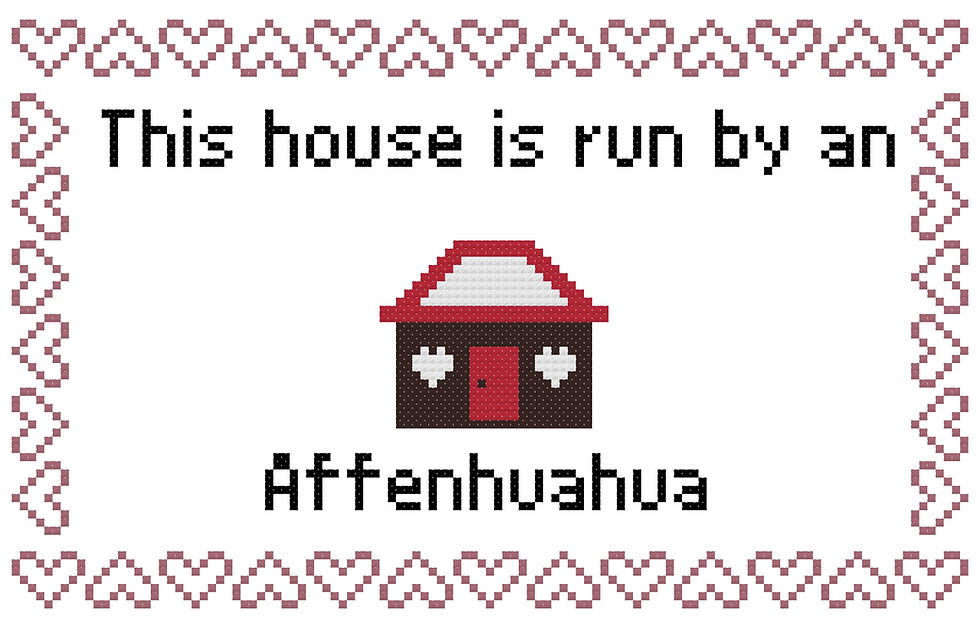 This House is Run by An Affenhuahua dog counted cross stitch pattern/graph instant download/pdf