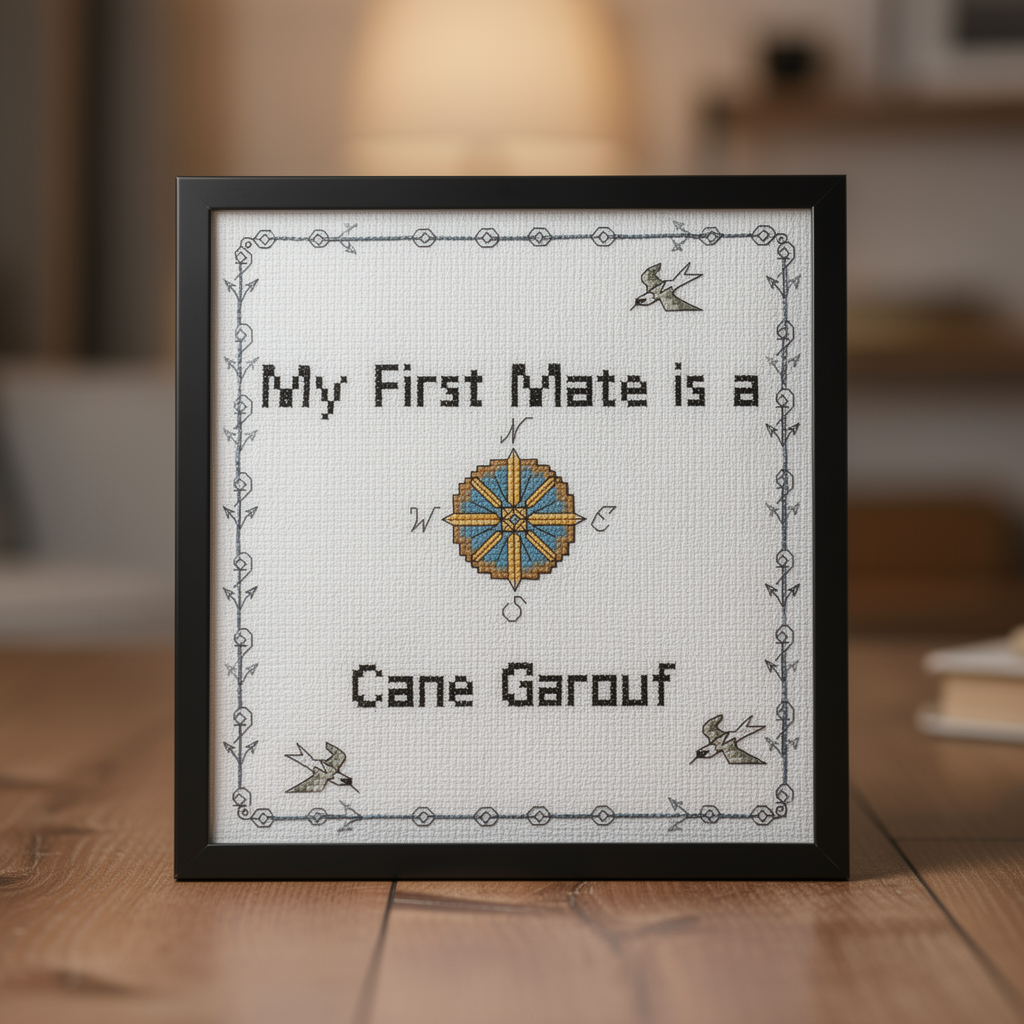 dog breed counted cross stitch pattern/chart instant download " My First Mate is a Cane Garouf" dog breed