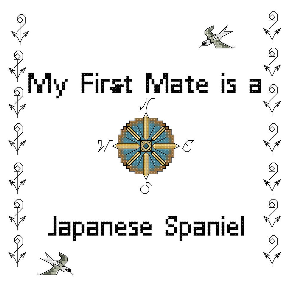 counted cross stitch pattern "My First mate is a Japanese Spaniel" dog breed