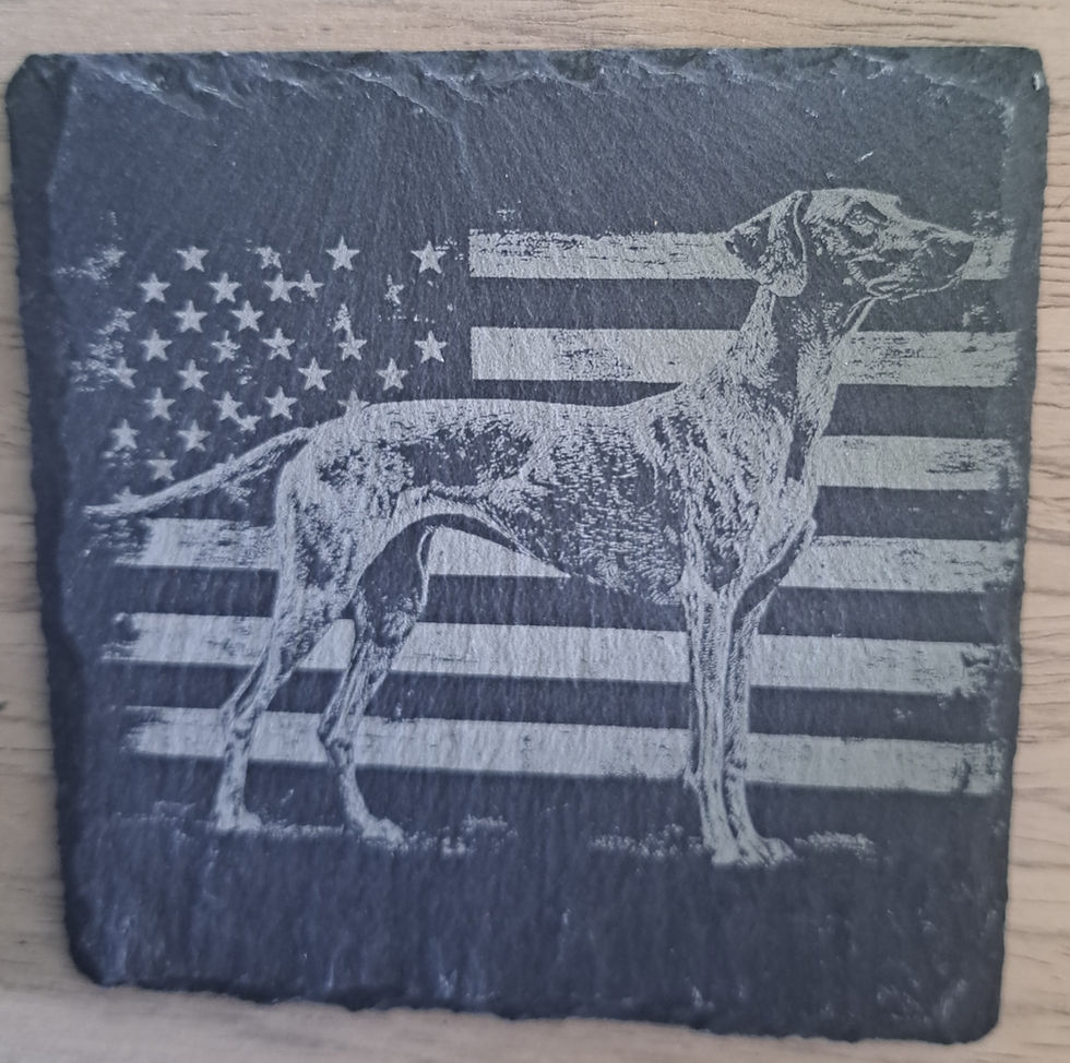 Cavachon Dog With Flag Slate Coaster (Square)