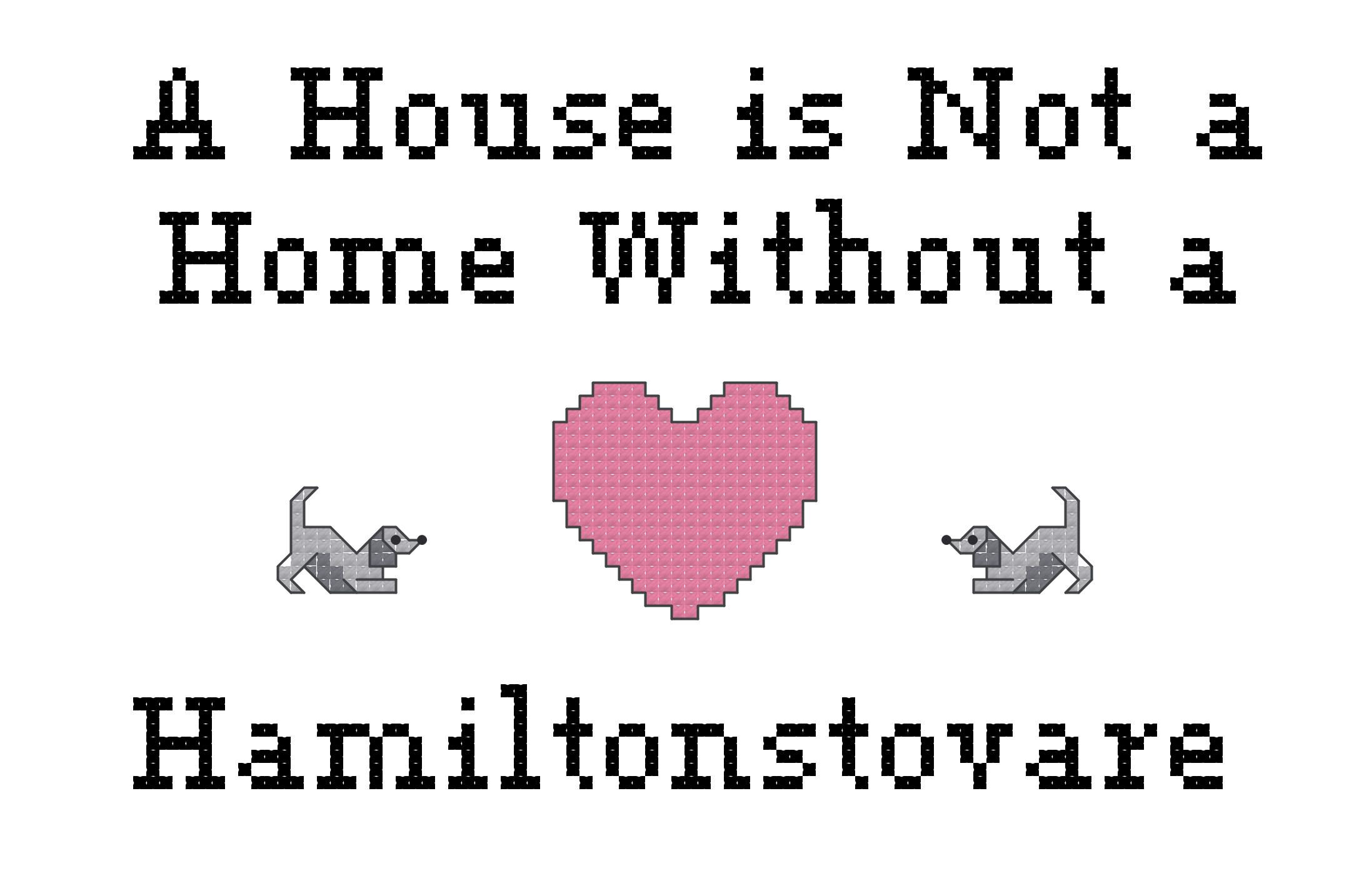 a house is not a home without a hamiltonstovare counted cross stitch pattern instant download pdf