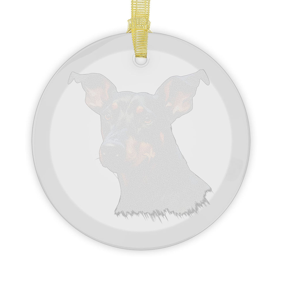 Doberman Pinscher Dog Portrait Glass Ornament