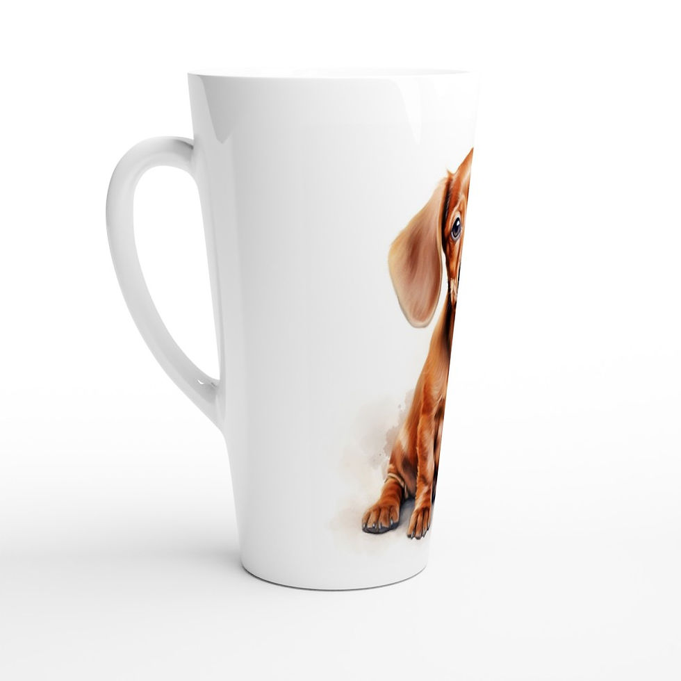 Dachshund (Red) Latte Ceramic Mug