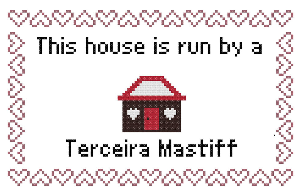 Terceira Mastiff This house is Run by a Dog Cross Stitch