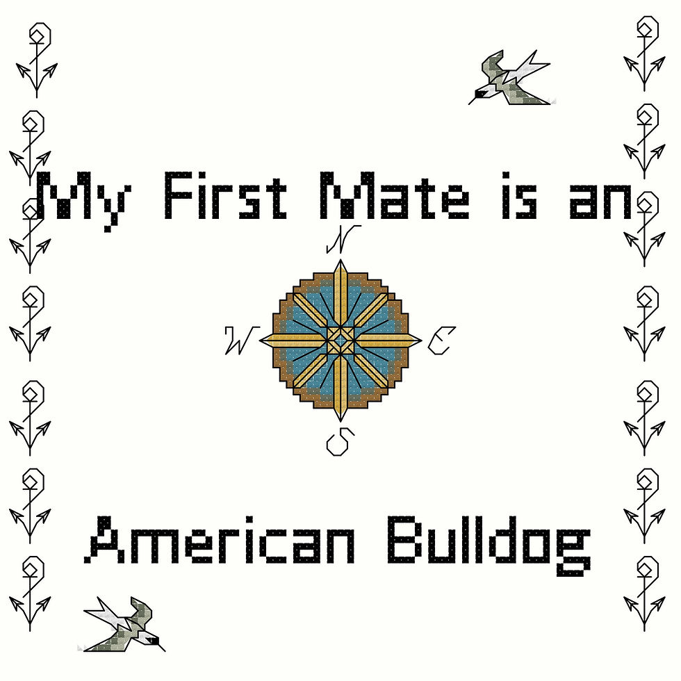 My First Mate is an American BullDog Counted Cross Stitch Pattern