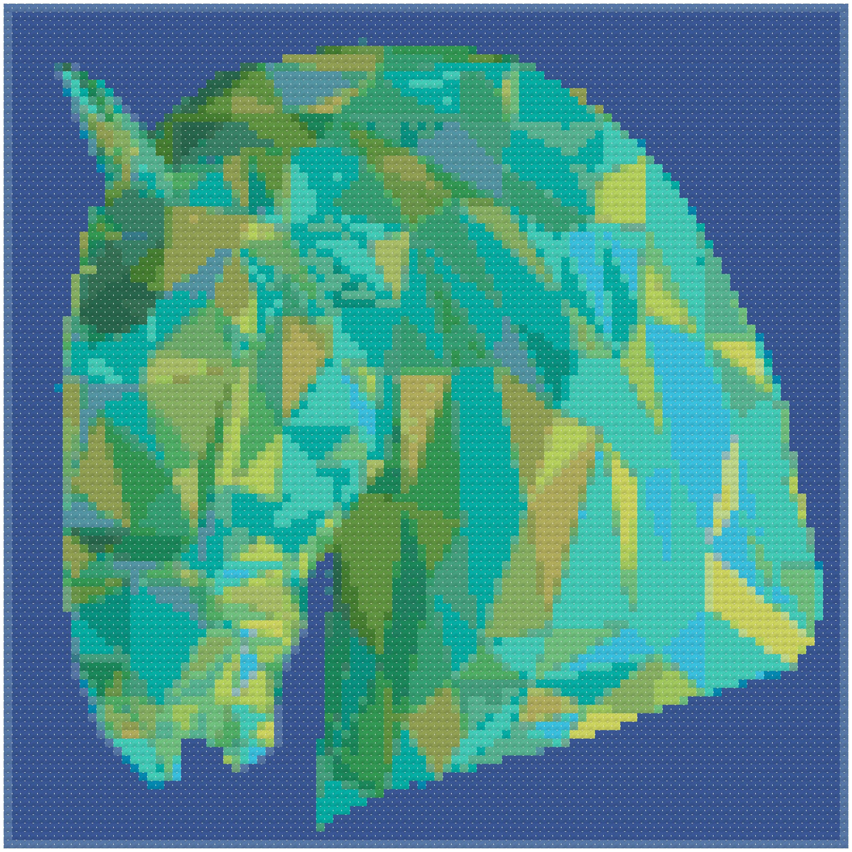 Polygonal Horse Portrait Cross Stitch Pattern