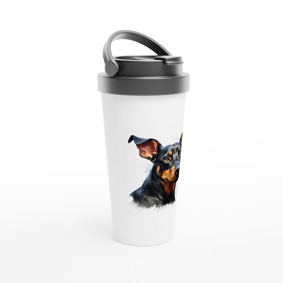 Doberman Pinscher Dog Portrait Stainless Steel insulated Travel Mug