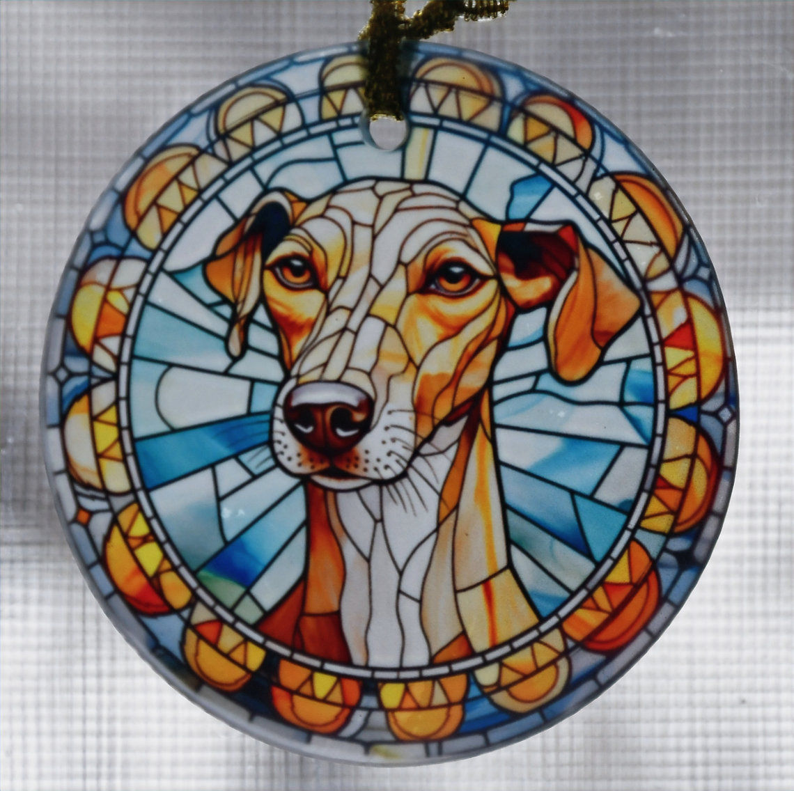 Azawakh Dog Portrait Suncatcher/Ornament