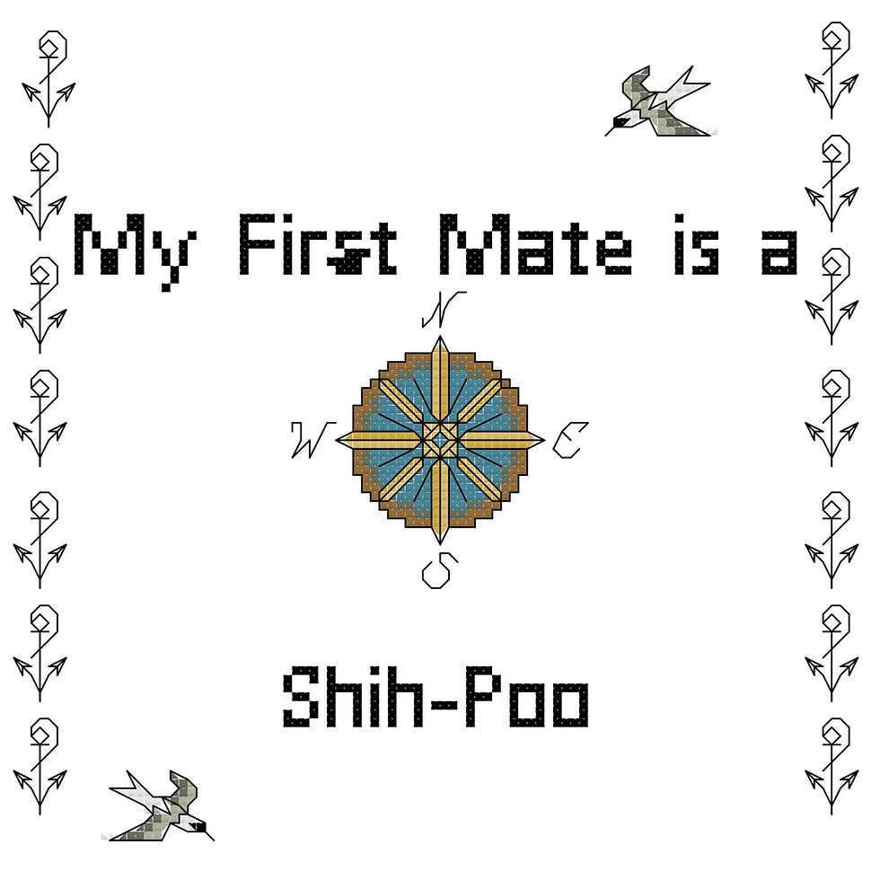 Shih-Poo My First Mate is a Dog Cross Stitch