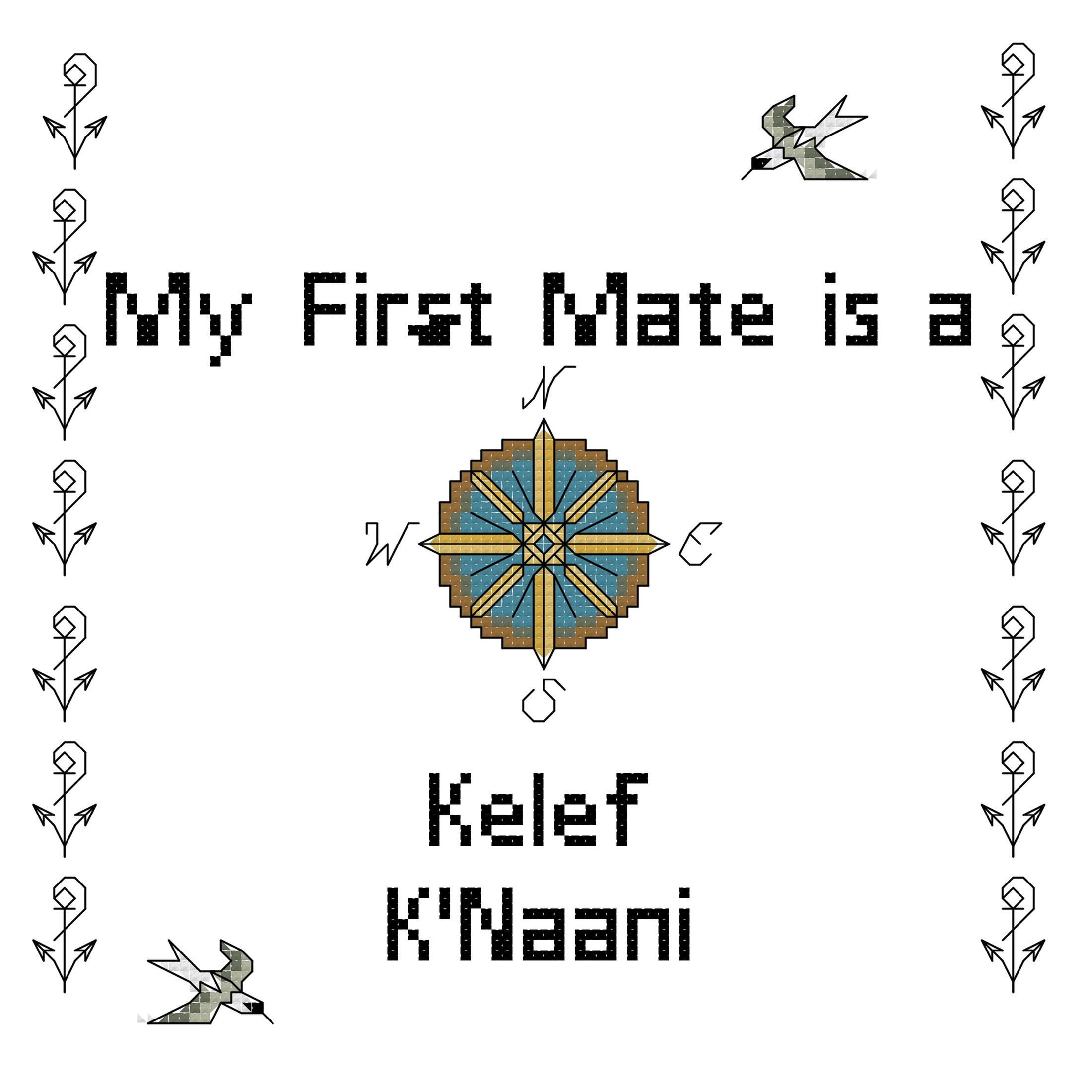 counted cross stitch instant download " My First Mate Is a Kelef K'Naani " dog breed