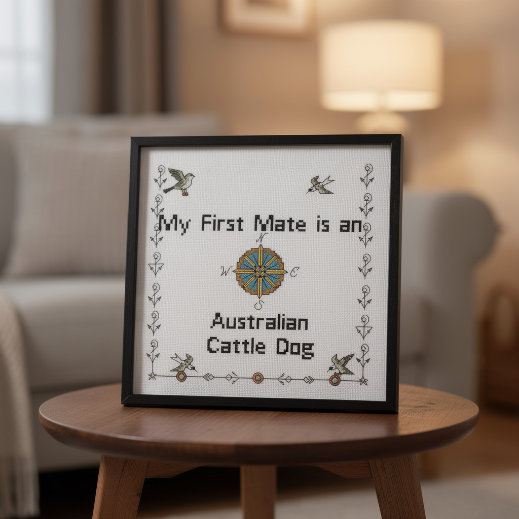 My First Mate is an Australian Cattle Dog Counted Cross Stitch Pattern Instant Download