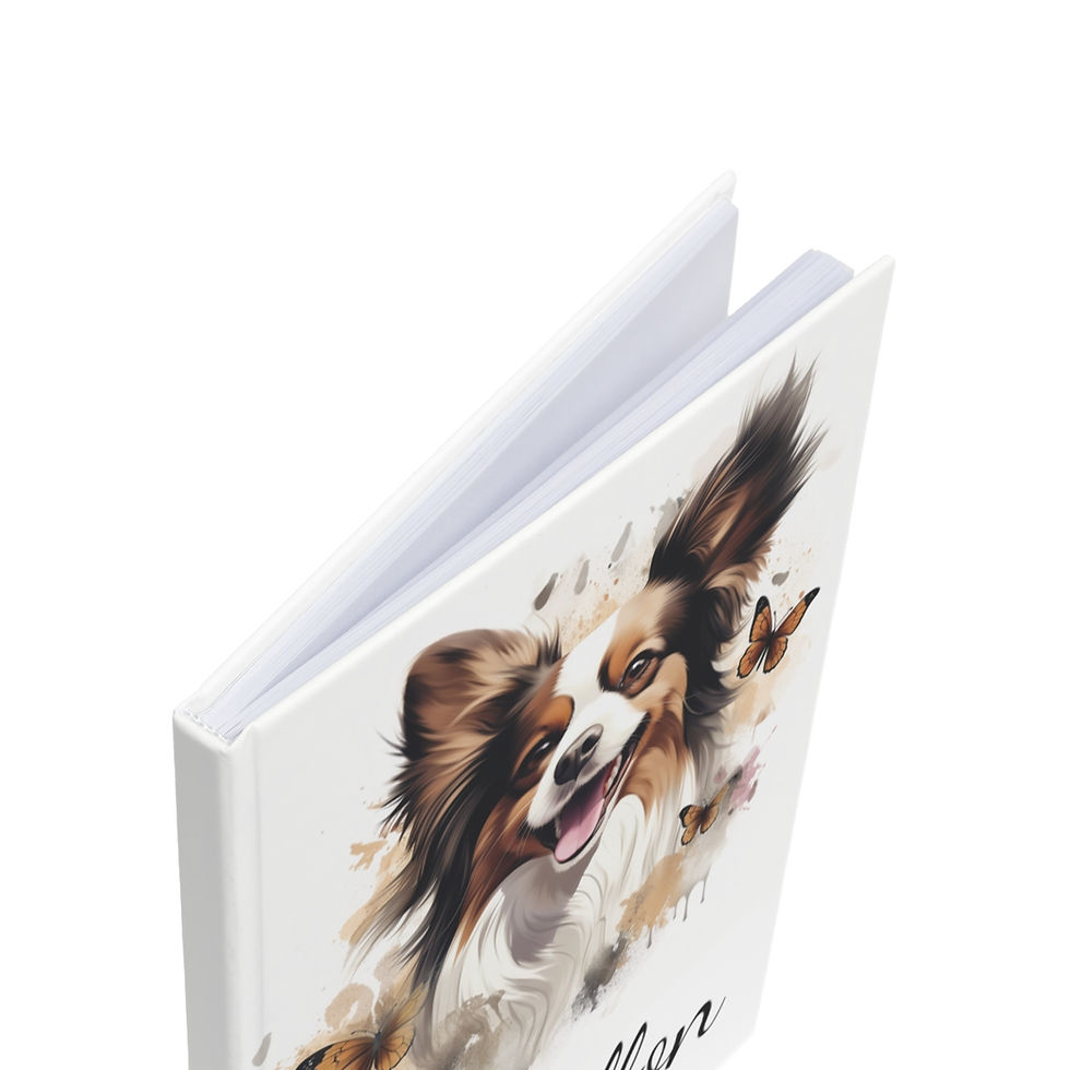 Papillon With Butterflies Continental Spaniel blank Journal (A5)