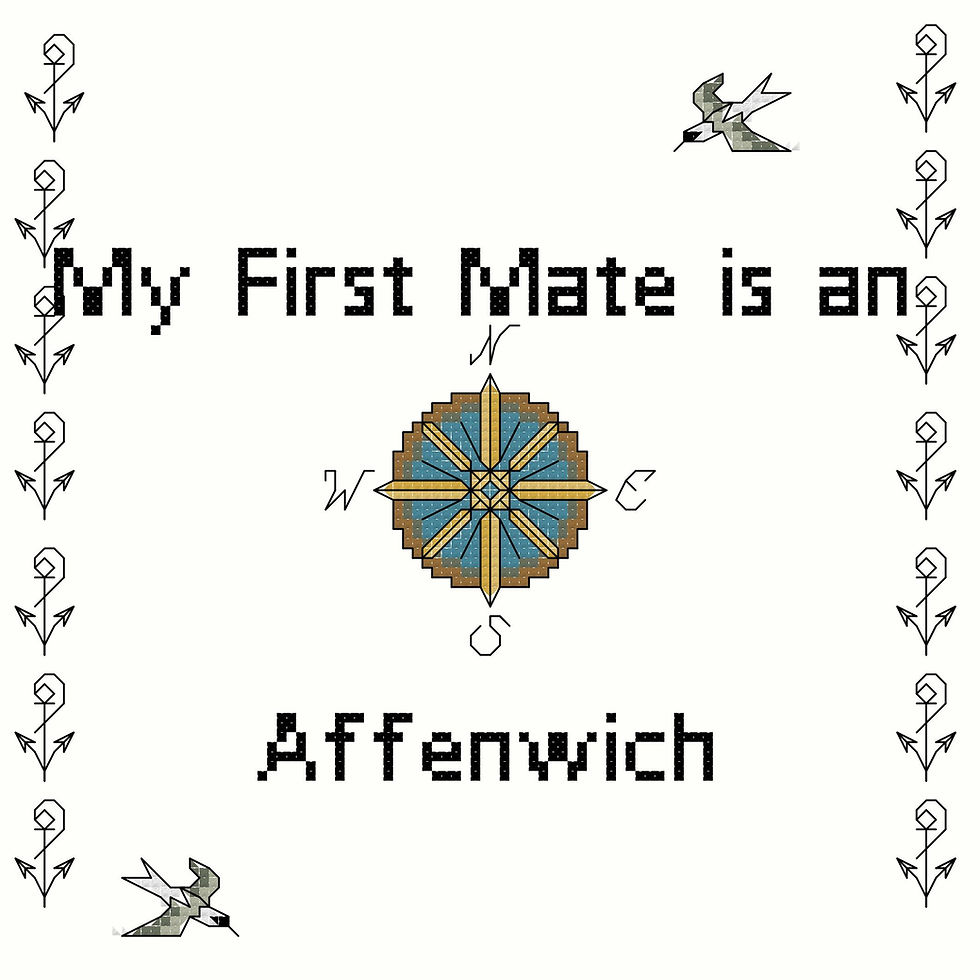 My First Mate Is An Affenwich dog breed counted cross stitch pattern graph instant download pdf