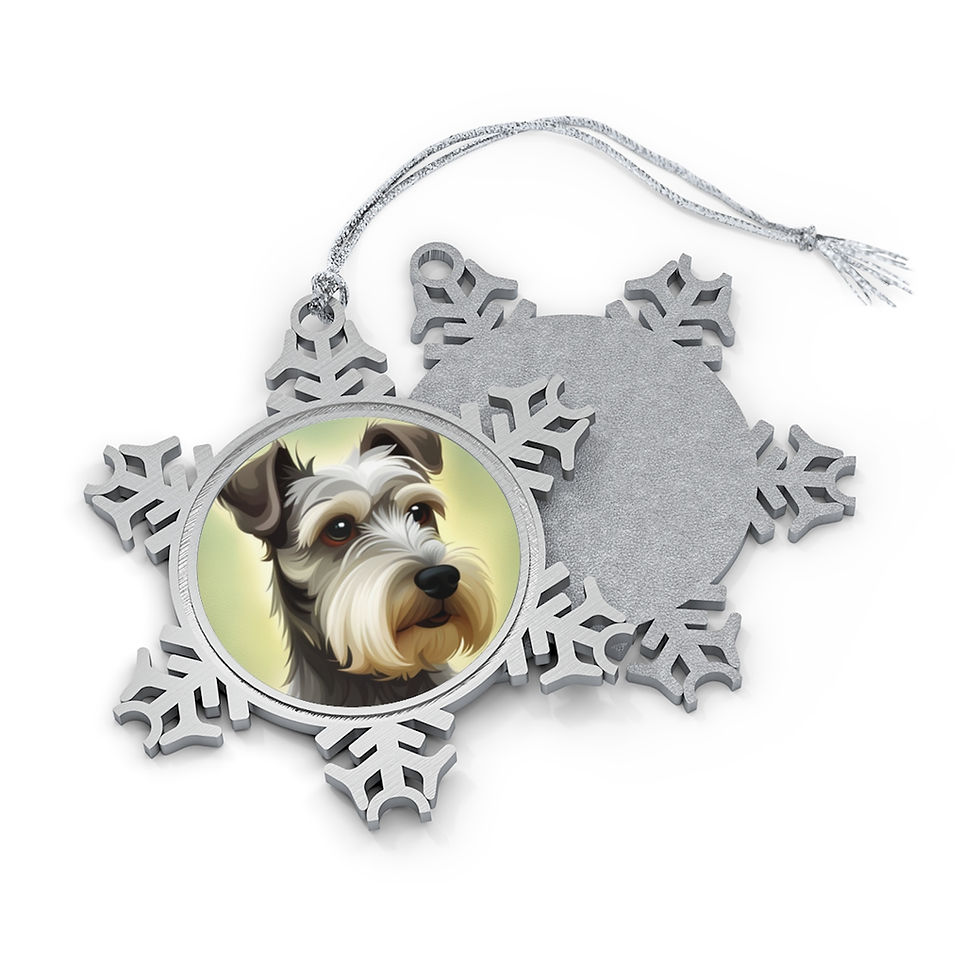 Schnauzer Dog (11) Pewter Snowflake Ornament