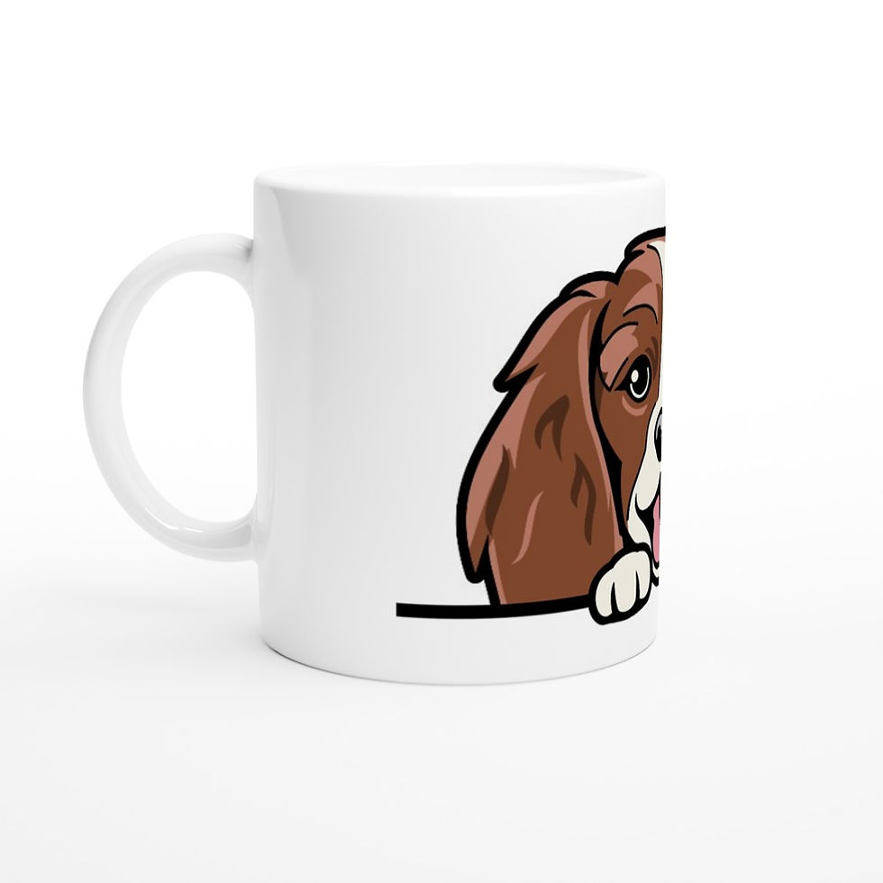Cavalier King Charles Spaniel Portrait on a white ceramic coffee mug
