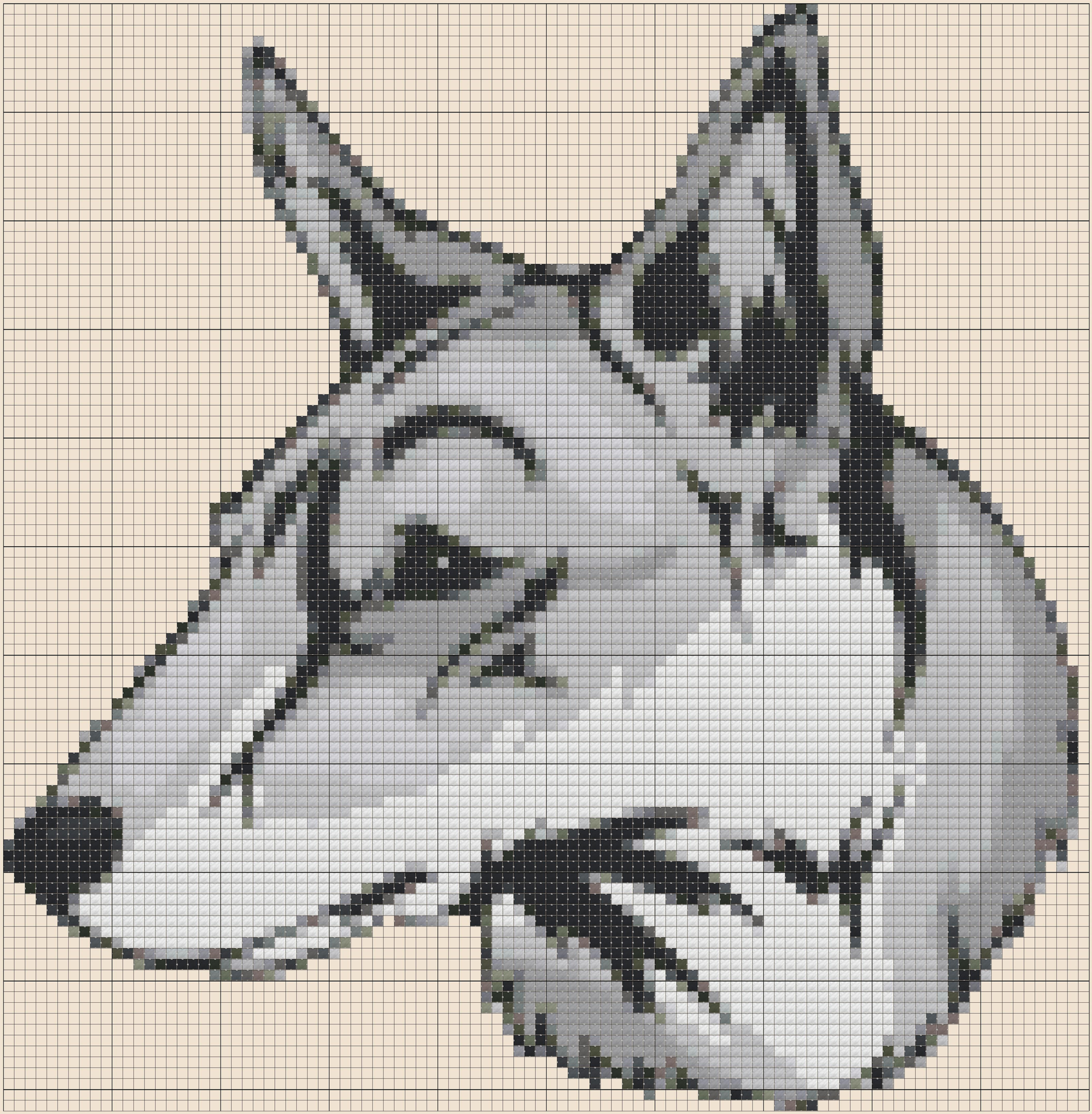 Saarlooswolfhond Portrait Dog Cross Stitch