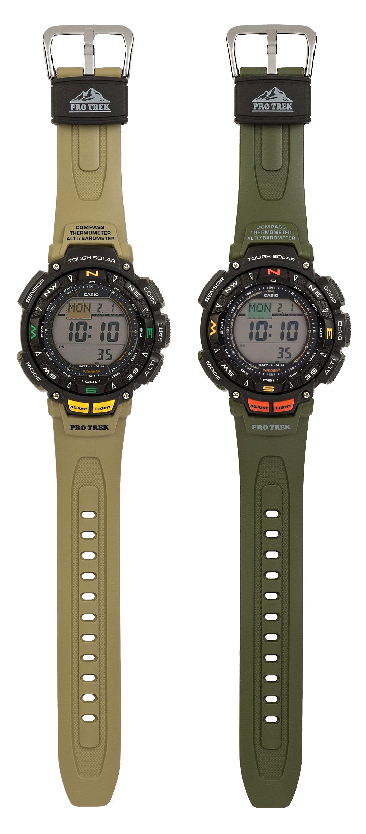 PRG-240-3 y PRG-240-5 vista completa relojes Casio Pro Trek2021