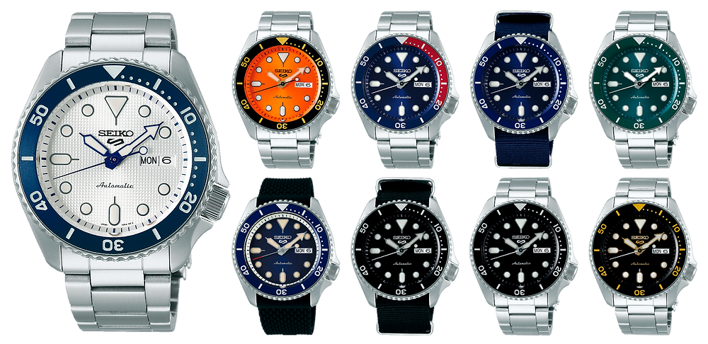Seiko 5 Sports bisel divers 10bar automaticos calibre 4r36
