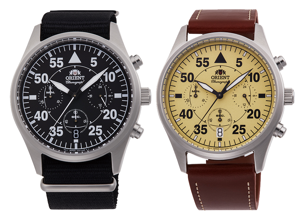 reloj orient cronografo cuarzo marron y beige RA-KV0503Y10B