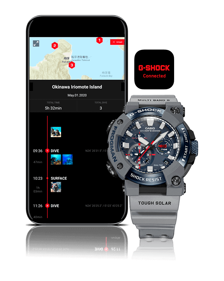 GWF-A1000RN reloj divers conectado a smartphon -app g-shock