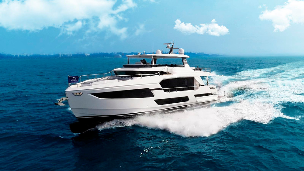 yate lujo fd75 horizon yachts navegando foto accion