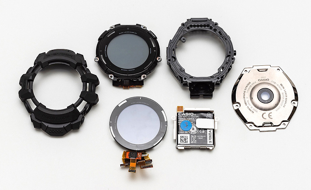 detalle smartwatch casio g-shock gsw-h1000 como esta construido