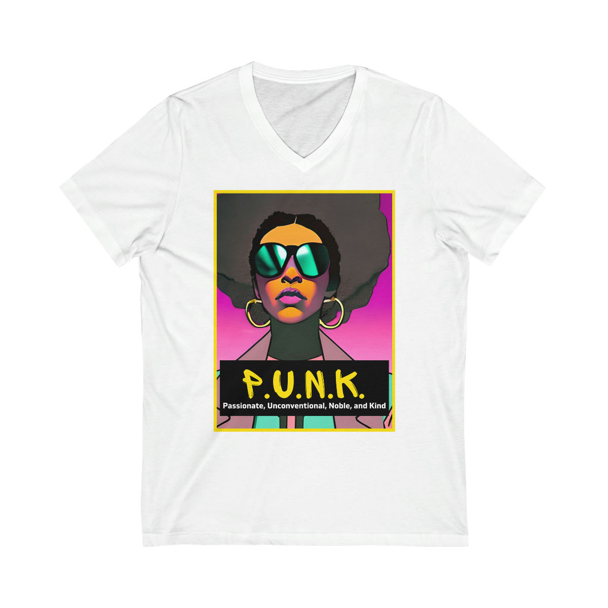 P.U.N.K Short Sleeve V-Neck Tee