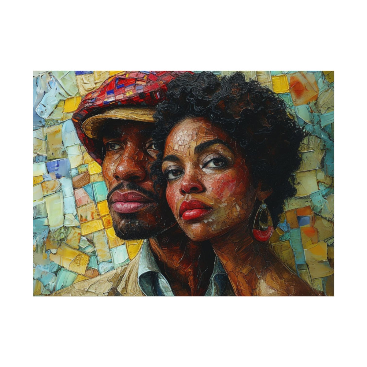 Textured Watercolor Matte Posters, Black Love V2