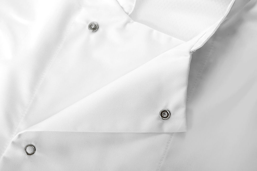 Thumbnail: Oliver Harvey Devon Men's Long Sleeve Chef Jacket White Button Detail