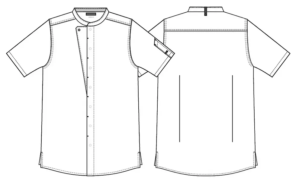 Thumbnail: Kentaur Wing Short Sleeve Chef Jacket Design Sketch