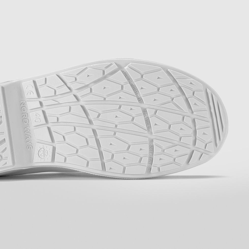 Thumbnail: Nordways Tony Safety Toe Cap Shoe White Single Sole View