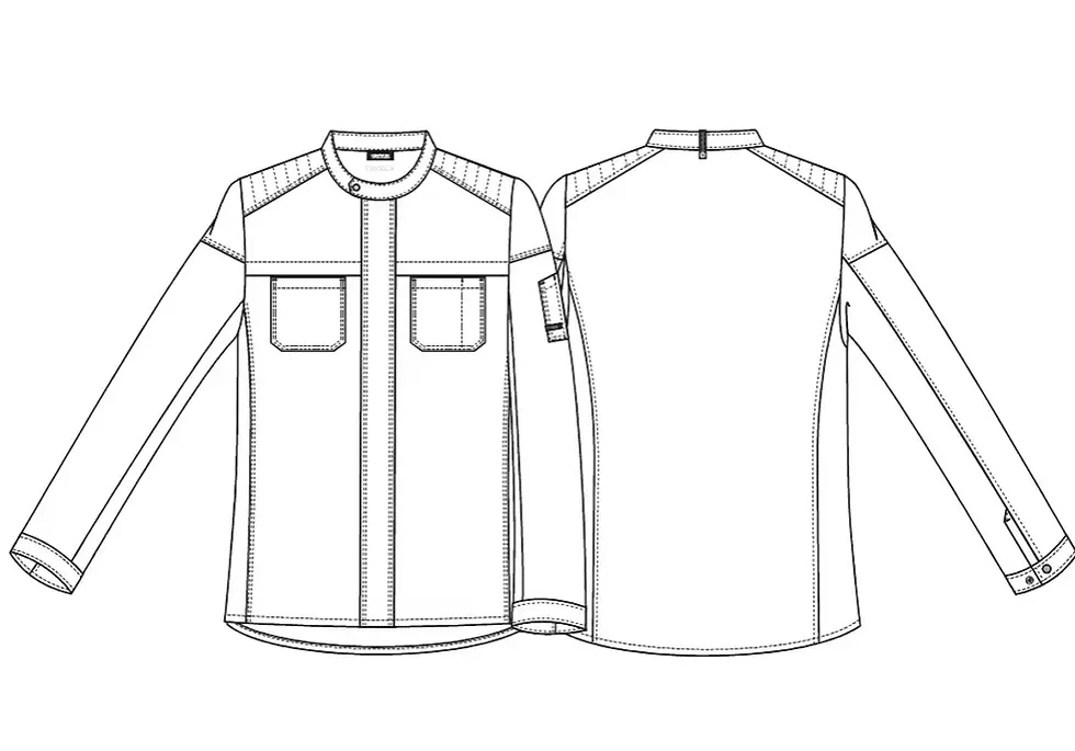 Thumbnail: Kentaur Men's Biker Snap-On Long Sleeve Chef Jacket