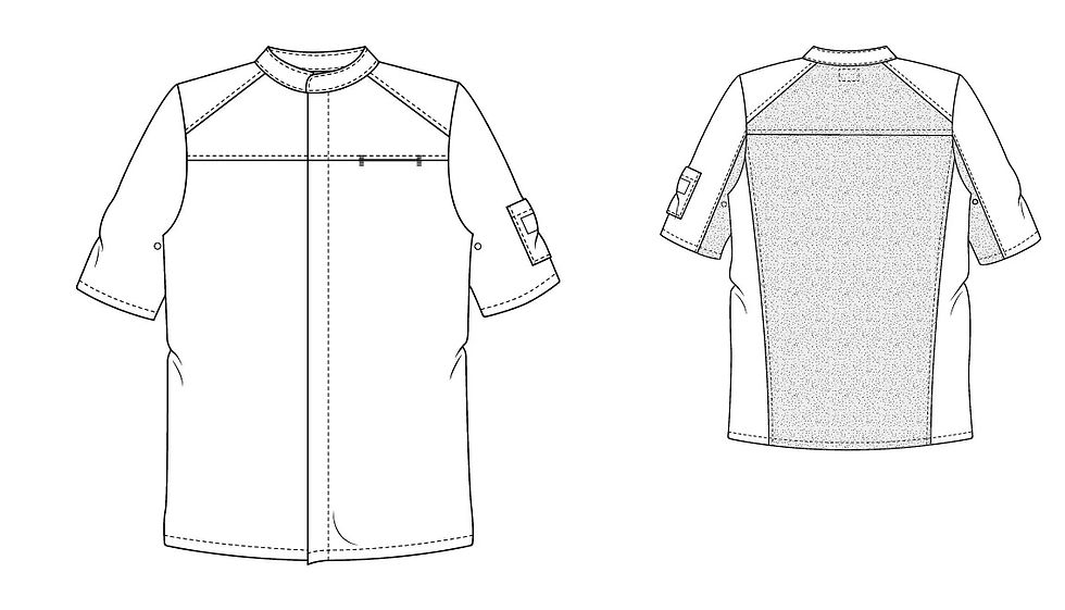 Thumbnail: Chaud Devant Salerno Short Sleeve Chef Jacket White Sketch Drawing