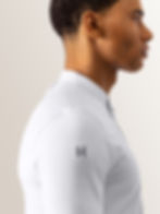 Thumbnail: Le Nouveau Chef White Julien Chef Jacket on Man Shoulder Close Up