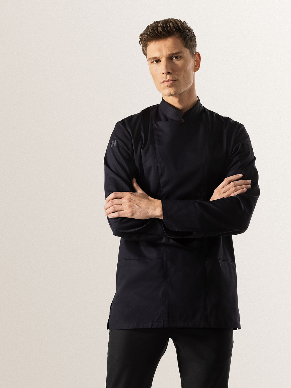 Thumbnail: Le Nouveau Chef Dave Chef Jacket Black Worn by Man Front