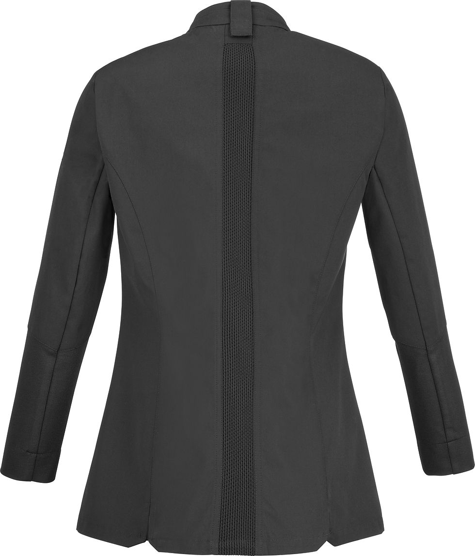 Thumbnail: Lafont Nutmeg Women's Long Sleeve Chef Jacket Black Back