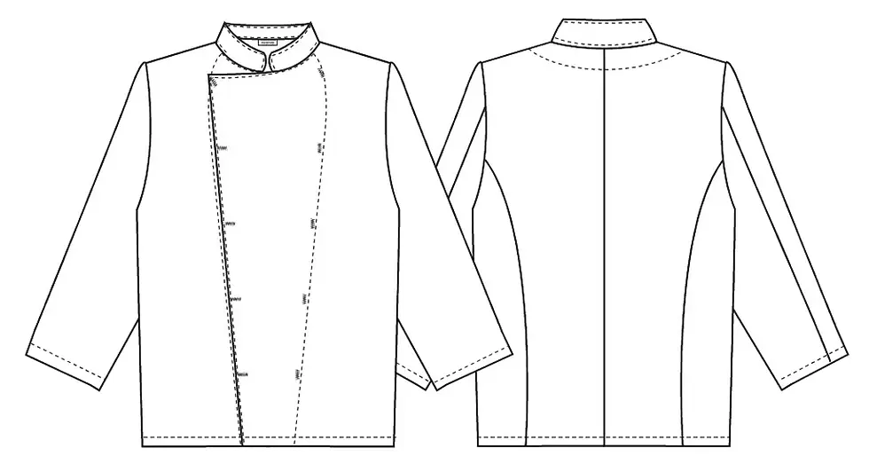 Thumbnail: Kentaur Mens Double Breasted Long Sleeve Chef Jacket Design Sketch