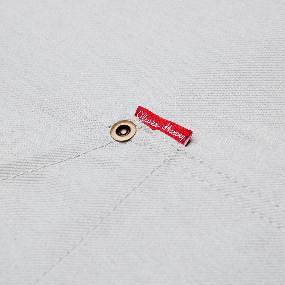 Thumbnail: Oliver Harvey 'The Heather' Bib Apron White Front Close Up