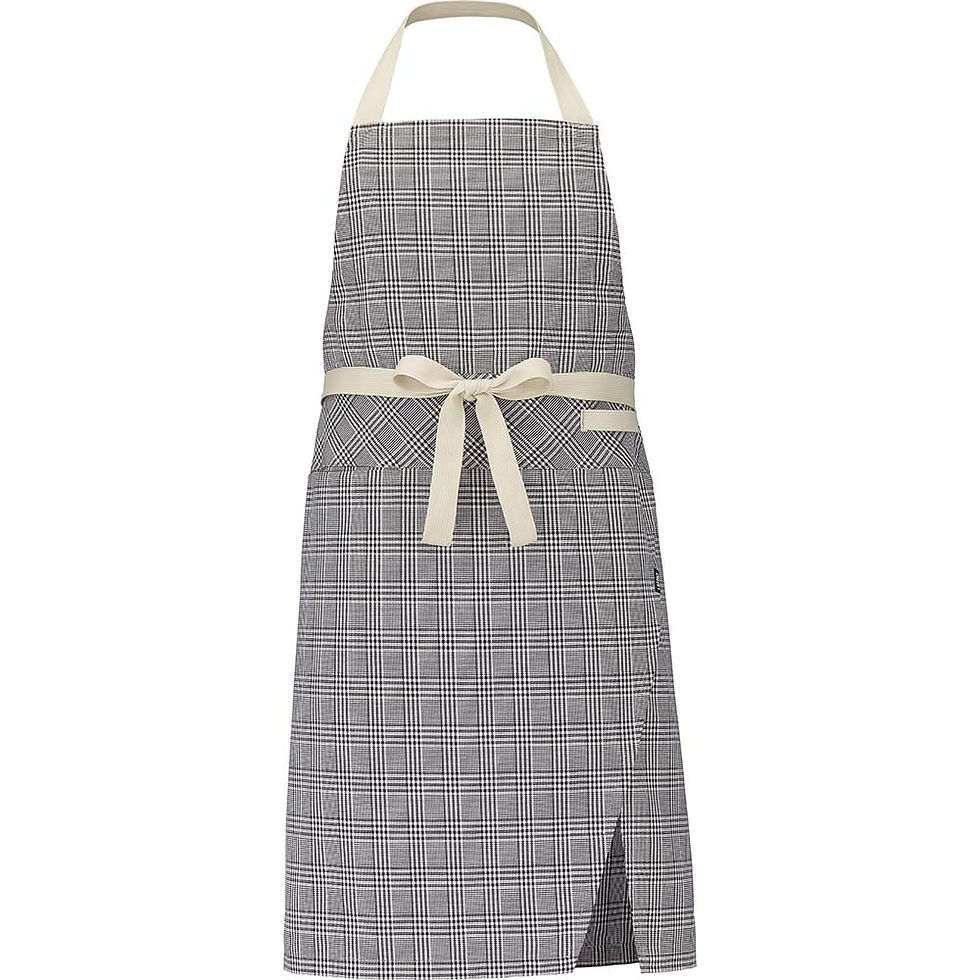 Thumbnail: Lafont Ogonori 2-in-1 Bib/Waist Apron Black/Beige Check Front