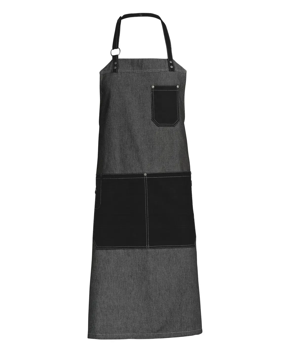Kentaur Raw Bib Apron with Pockets Front