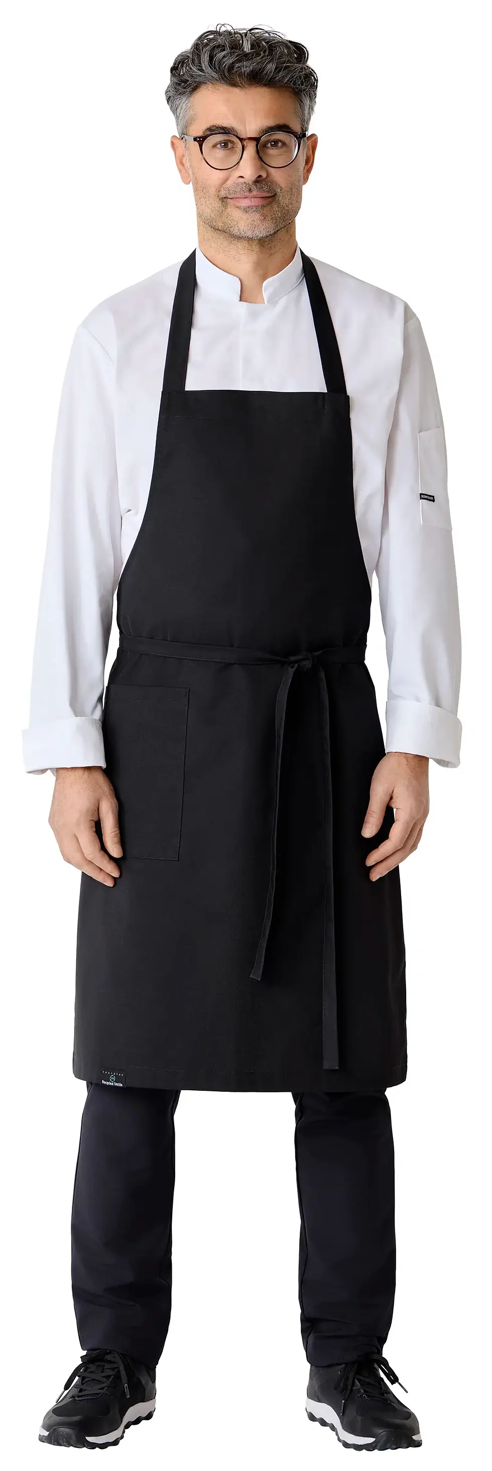 Thumbnail: Kentaur Sustainable Recycled Bib Apron Black on Model