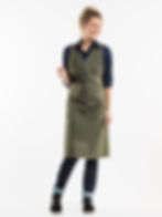 Chaud Devant Green Bistro Apron Woman Wearing