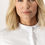 Thumbnail: Le Nouveau Chef Jolie Women's Long Sleeve Chef Jacket White on Woman Front Close Up